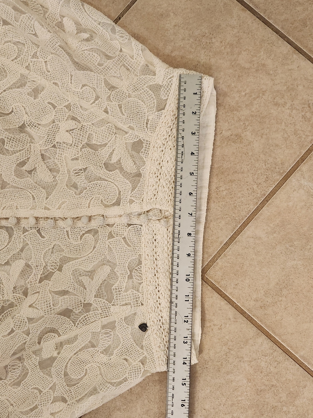 Elegant Cream Lace A-Line Maxi Skirt Size M See Through Beautifully Made - Picture 10 of 13